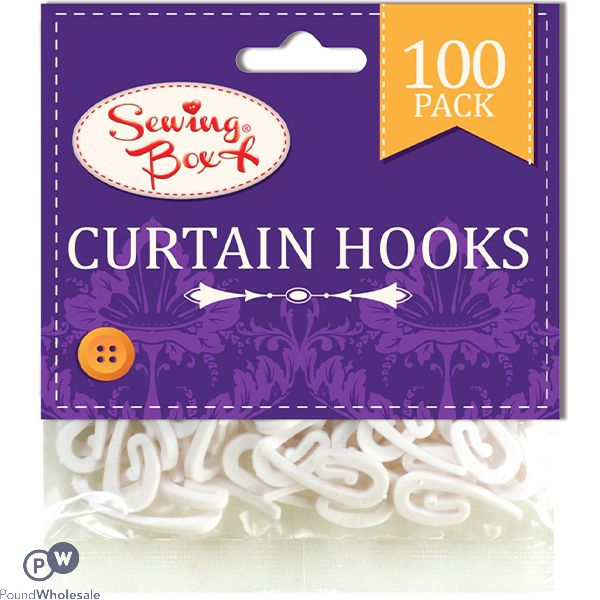 SEWING BOX CURTAIN HOOKS 100 PACK