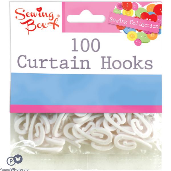 SEWING BOX CURTAIN HOOKS 100 PACK