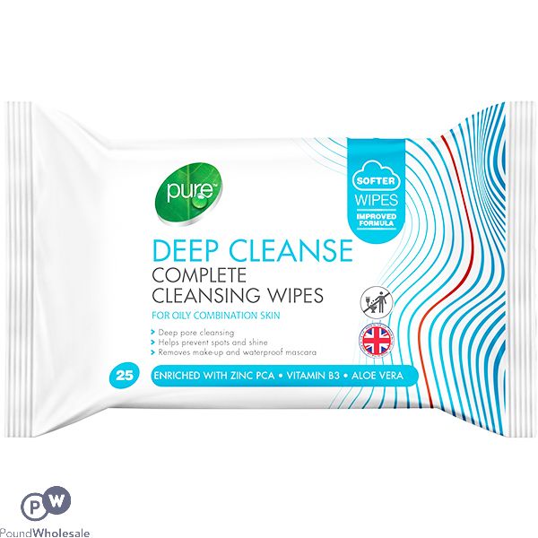 Pure Deep Cleanse Complete Cleansing Wipes 25 Pack