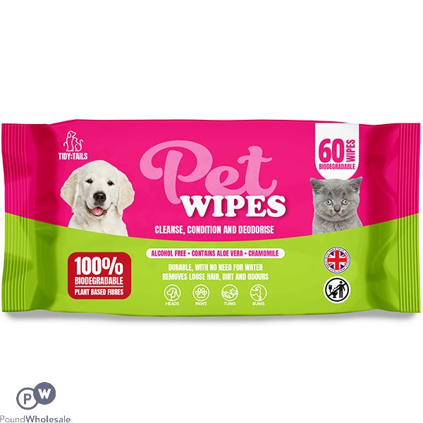 Tidy Tales Biodegradable Pet Wipes 60 Pack