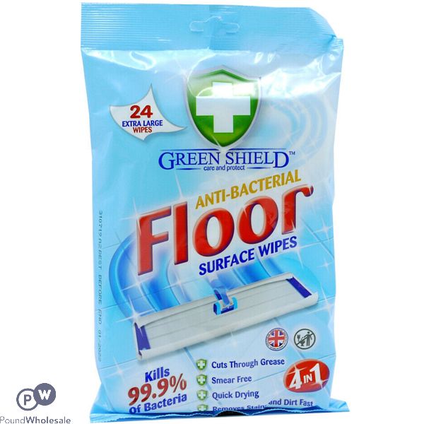 Greenshield Anti-Bacterial 4-In-1 Floor Wipes 24 Sheets
