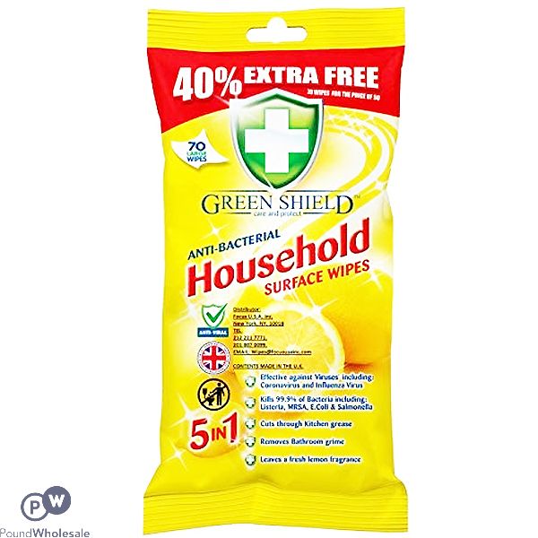 Greenshield Household Anti-bacterial Wipes 70 Sheets