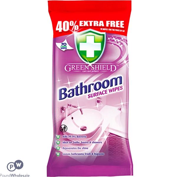 GREENSHIELD BATHROOM SURFACE WIPES 70 SHEETS