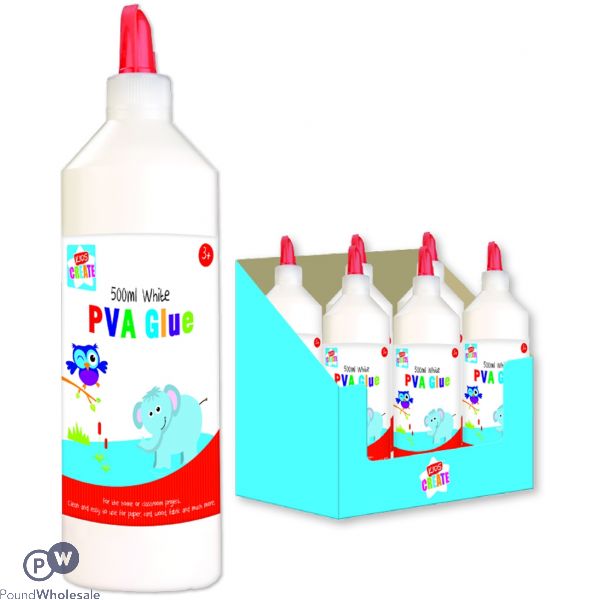 Kids Create PVA White Glue 500ml CDU
