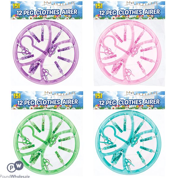 151 12 Peg Clothes Airer Assorted Colours