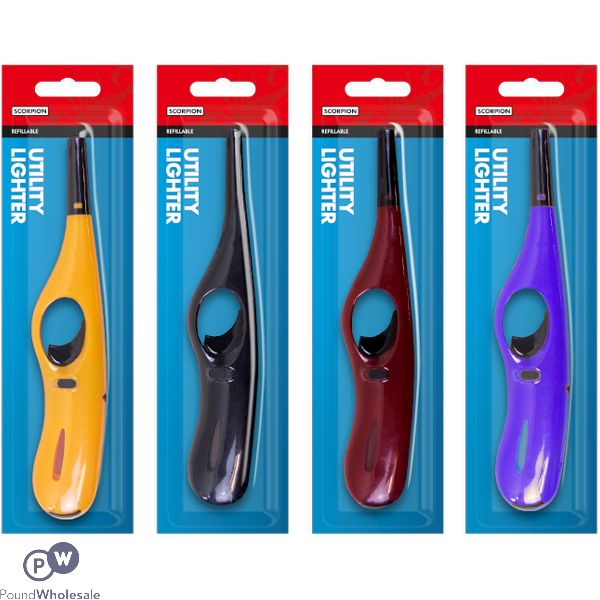 Scorpion Electronic Utility Lighter Assorted Colours