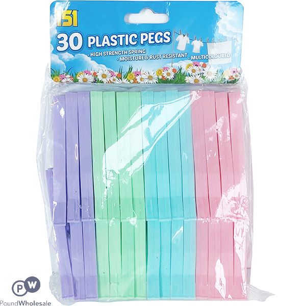 151 Assorted Colour Plastic Pegs 30 Pack