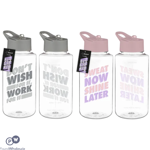 Fitstyle Hydrate & Track Water Bottle 1.1l Assorted