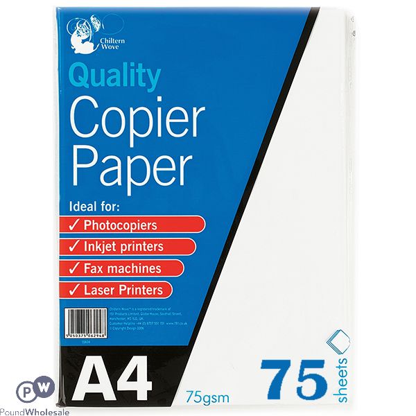 CHILTERN WOVE A4 COPIER PAPER 75 SHEET 75 GSM