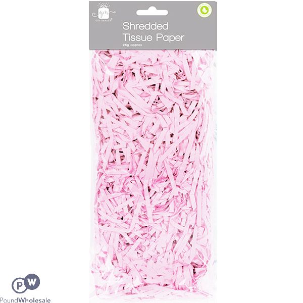 GIFTMAKER LIGHT PINK SHREDDED TISSUE PAPER 25G