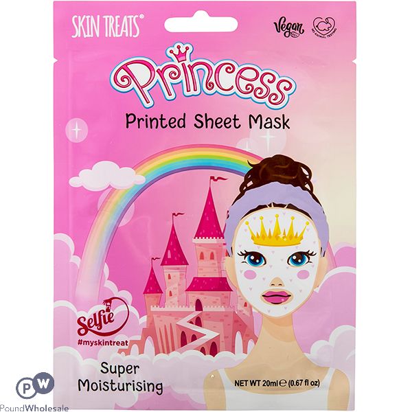 Skin Treats Princess Printed Super Moisturising Sheet Face Mask Cdu