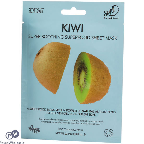 Skin Treats Kiwi Super Soothing Superfood Sheet Face Mask Cdu