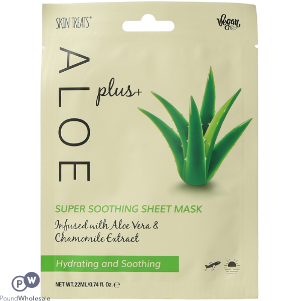 Skin Treats Aloe Vera Chamomile Super Soothing Sheet Face Mask Cdu