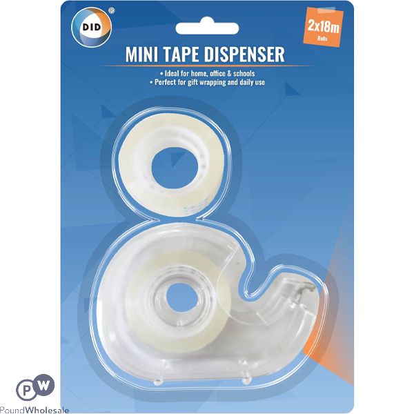 Did Mini Tape Dispenser 2 X 18m Rolls Set