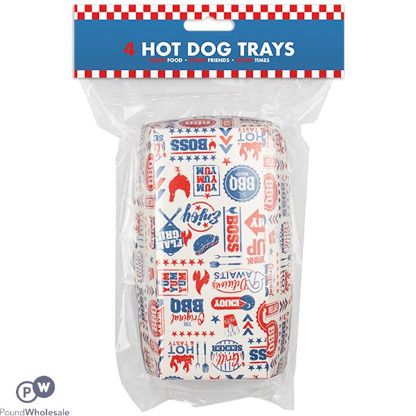 Bbq Hot Dog Trays 4 Pack