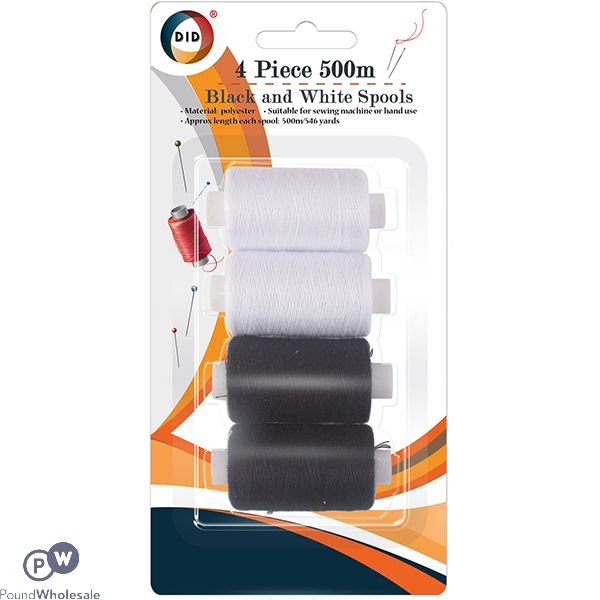 DID BLACK & WHITE POLYESTER SPOOLS 500M 4PC