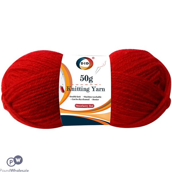 Did Strawberry Red Knitting Yarn 50g