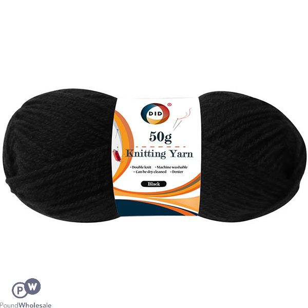 DID BLACK KNITTING YARN 50G