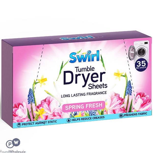 SWIRL SPRING FRESH TUMBLE DRYER SHEETS 35 PACK