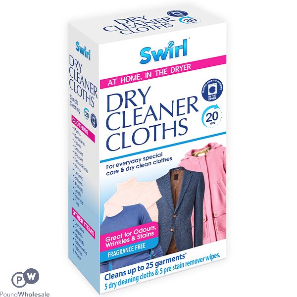 SWIRL DRY CLEANER CLOTHS & STAIN REMOVER WIPES 10 PACK
