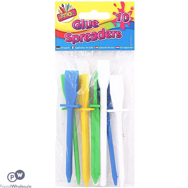 ARTBOX ASSORTED COLOUR GLUE SPREADERS 10 PACK