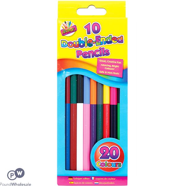 ARTBOX ASSORTED COLOUR DOUBLE-ENDED COLOURING PENCILS 10 PACK