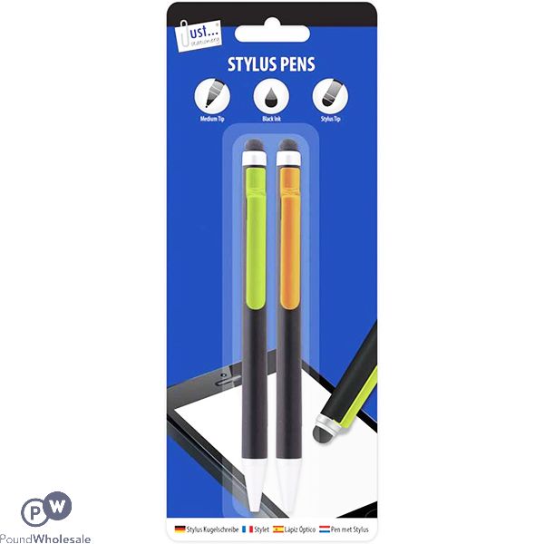 JUST STATIONERY STYLUS PENS ASSORTED COLOURS