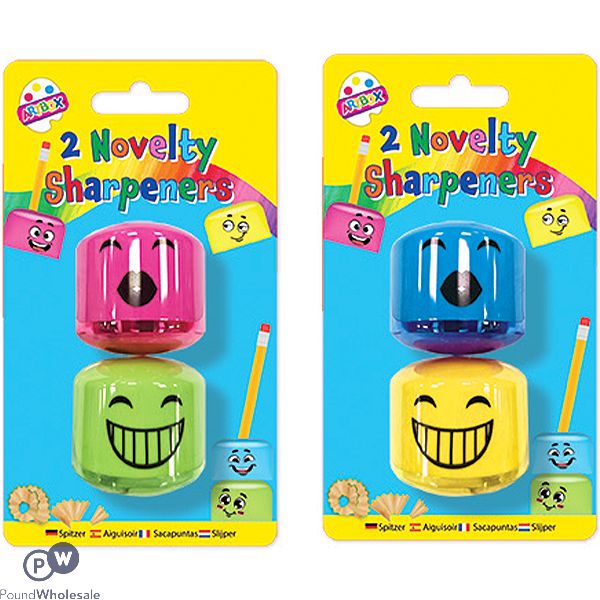 Artbox Funny Face Novelty Pencil Sharpeners 2 Pack Assorted