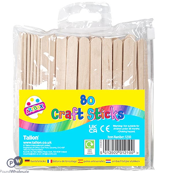 Artbox Plain Craft Lolly Sticks 80 Pack