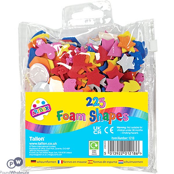 Artbox Mixed Foam Shapes 250 Pack Assorted