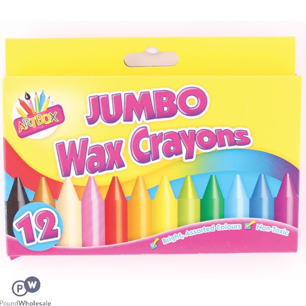 ARTBOX JUMBO WAX CRAYONS ASSORTED 12 PACK