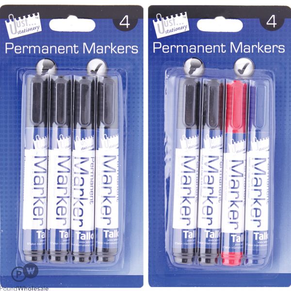 4 Permanent Markers Bullet Tip