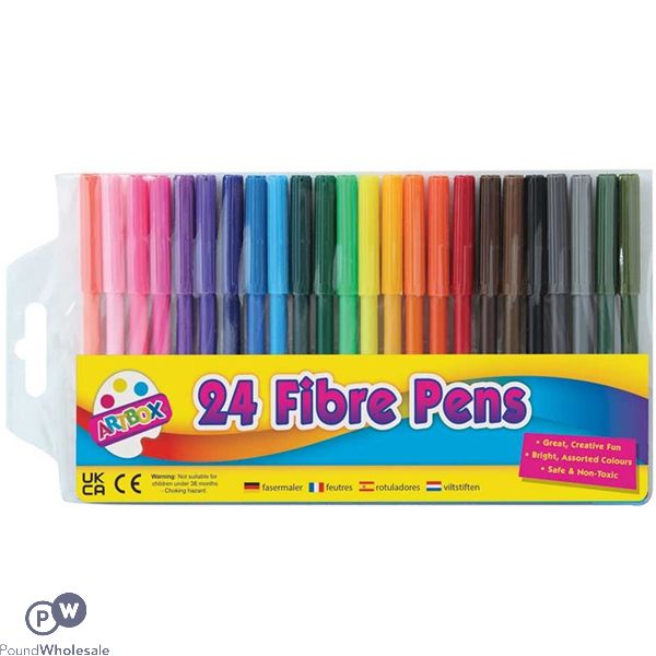 Artbox Fibre Pens Set Assorted Colours 24 Pack