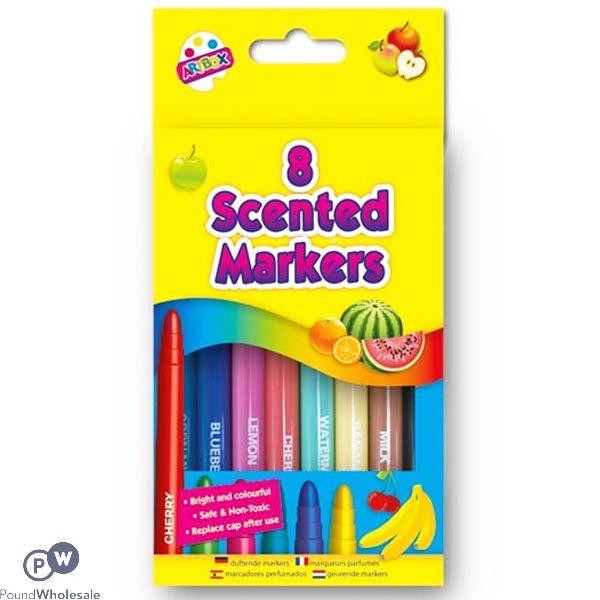 ARTBOX ASSORTED COLOUR SCENTED MARKERS 8 PACK