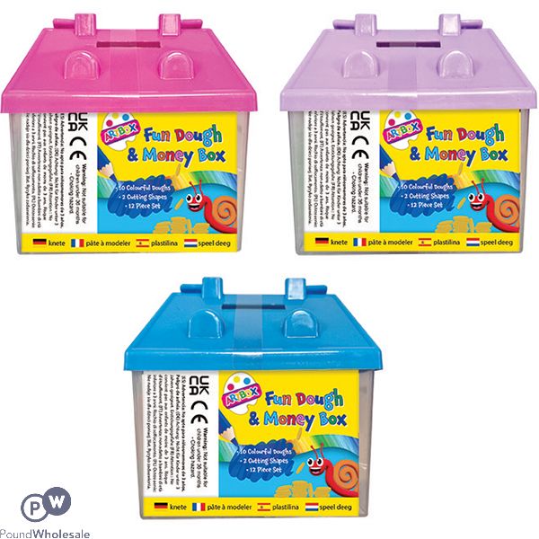 Artbox Fun Dough & Money Box Play Set 12pc Assorted Colours