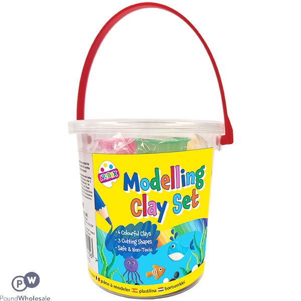 Artbox Assorted Colour Modelling Clay & Cutting Shapes Set 9pc