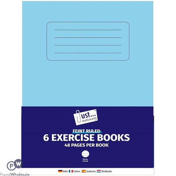 Just Stationery White Lined 6 Exercise Books