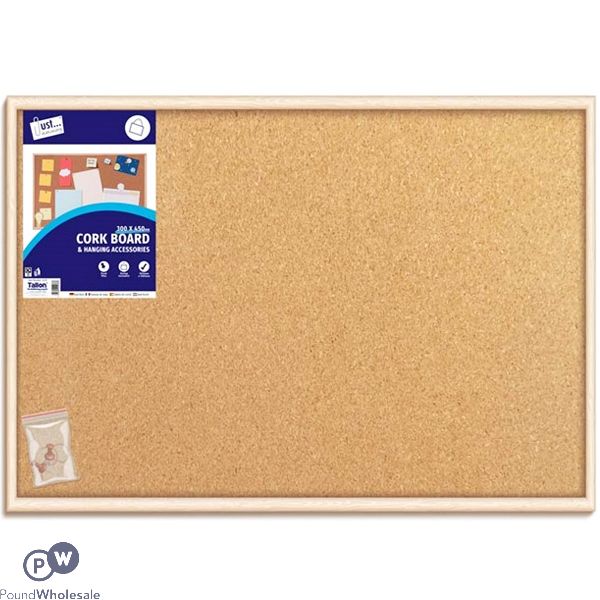 Just Stationery Cork Notice Board & Accessories 300 X 450mm