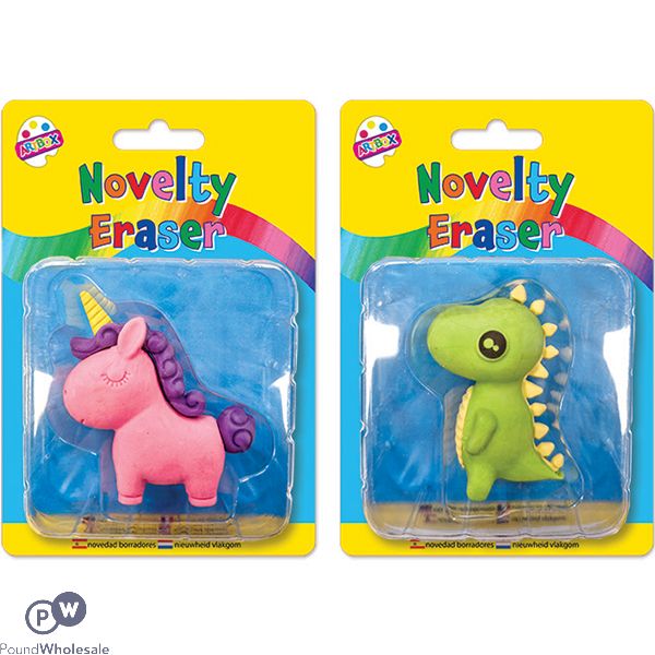 Artbox 3d Unicorn & Dinosaur Novelty Eraser Assorted