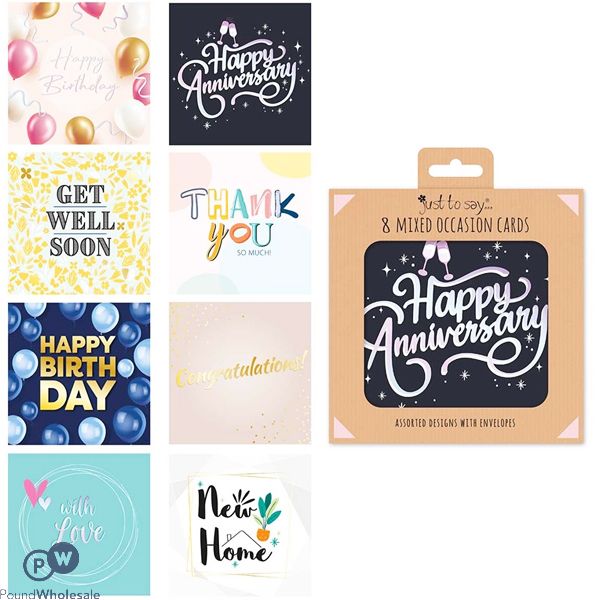 Just To Say Mixed Occasions Card 8 Pack