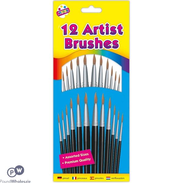 Artbox Natural Artist Brushes Assorted 12 Pack