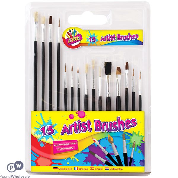 Artbox Assorted Artist Brushes 15 Pack