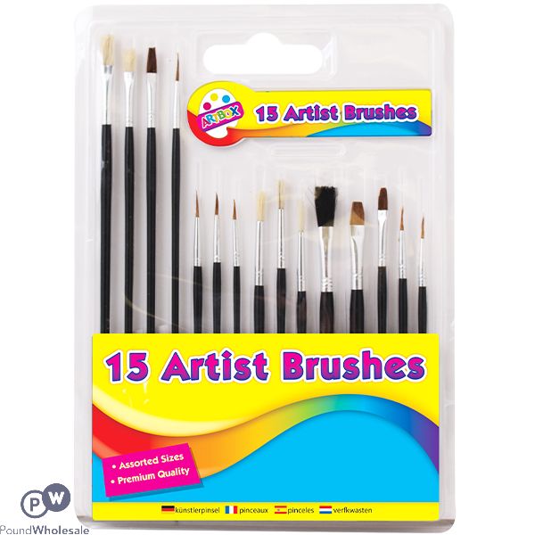 Artbox Assorted Artist Brushes 15 Pack