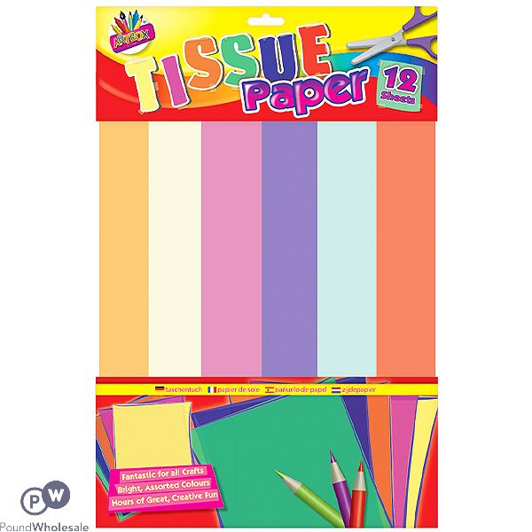 ARTBOX ASSORTED COLOUR CRAFT TISSUE PAPER 12 SHEETS