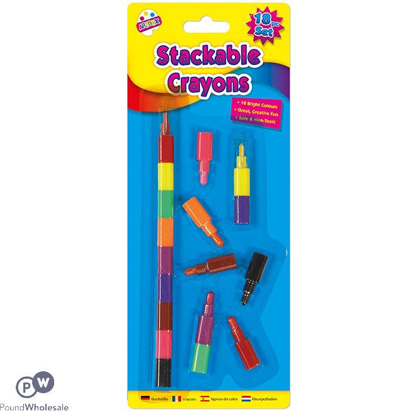 Artbox Assorted Colour Stackable Crayons Set 18 Pack