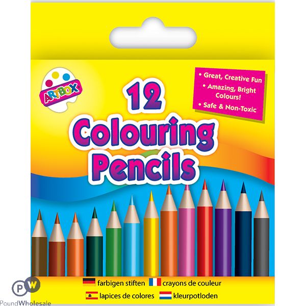 Artbox Assorted Colour Half-sized Colouring Pencils 12 Pack