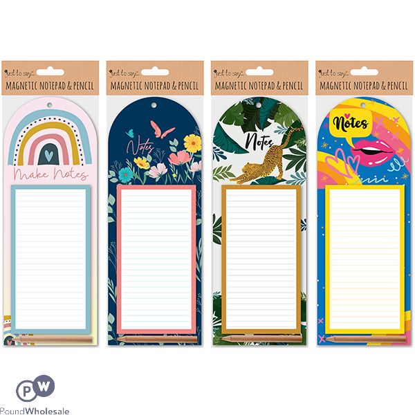 Just Stationery Magnetic Notepad & Pencil Assorted