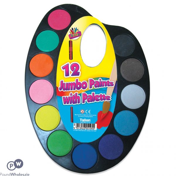 12 JUMBO PAINTS WITH PALETTE