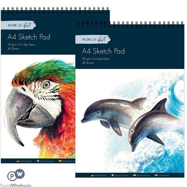 A4 Artists Sketch Pad 40 Sheet Assorted