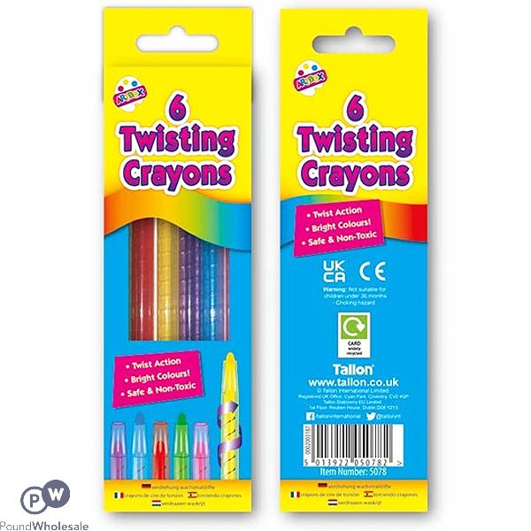 Artbox Assorted Colour Twisting Crayons 6 Pack